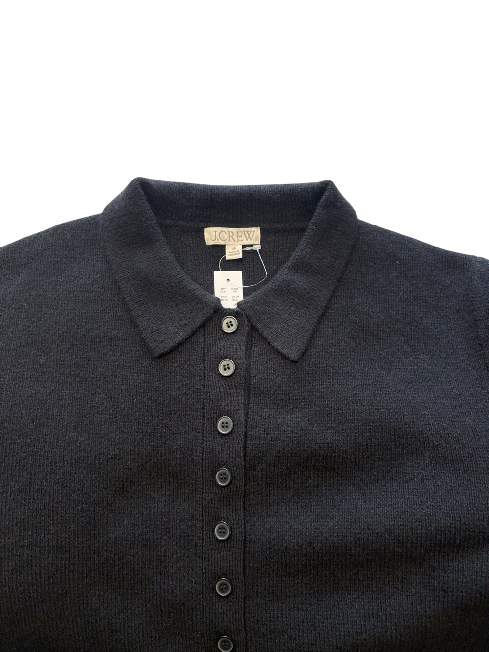 J. Crew Milano Stitch Cinched Waist Cardigan Size 3X Black 100% Lambswool NWT - Picture 4 of 8